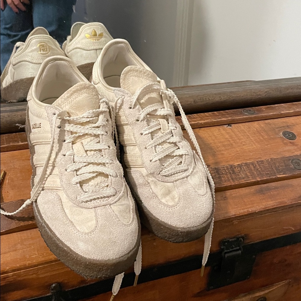 adidas Cream and Brown gazelle Sneakers